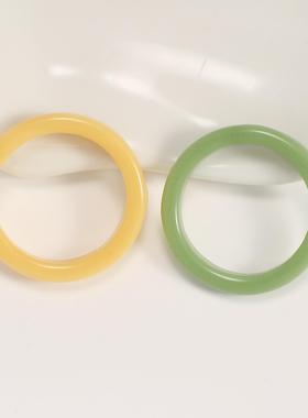 Colored resin ringins简约几何彩色树脂素圈戒指食指戒指指环女