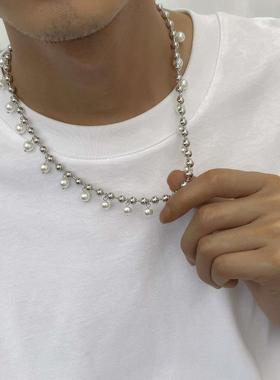 Pearl necklace simple temperament single-layer bead chain h1
