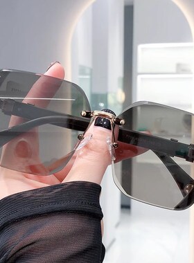 速发复古5感202墨新款无框太士开车级镜大脸