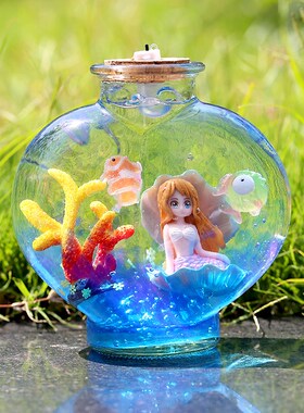 速发儿童手工水宝宝许愿瓶材料包泡装海大珠玻璃瓶海绵宝宝套洋瓶