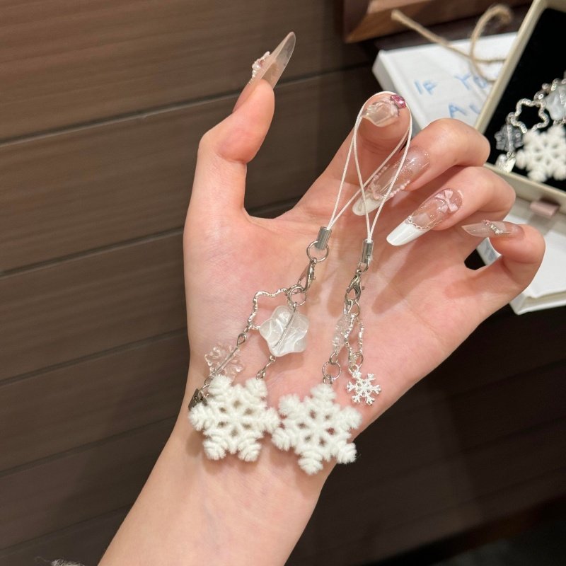 甜美圣诞雪花挂件冬日植绒雪花包包钥匙扣手机链圣诞节送闺蜜礼物,淘宝优惠券,粉丝福利购,淘宝优惠卷