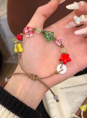 圣诞手链高颜值手工编织情侣手绳