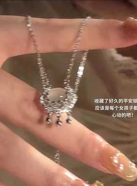 新中式国风美学平安锁钛钢锁骨链2024新爆款新品小众轻奢感设计女