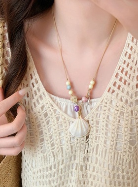 波西米亚度假风美拉德海星项链女小众设计感夏天百搭长款挂脖吊坠