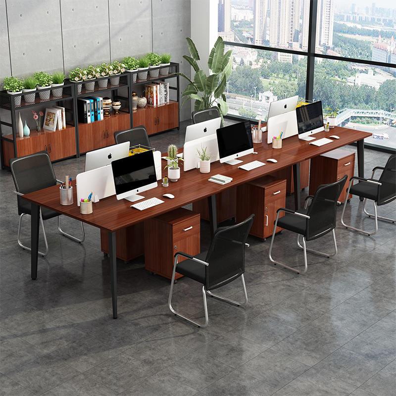 爆款职员办公桌椅组合四六人位办公桌员工专用电脑桌简约现代屏风-图2