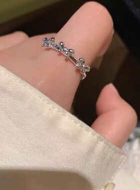 蝴蝶结戒指合集2025新款爆款女素戒开口戒轻奢小众高级感食指戒指