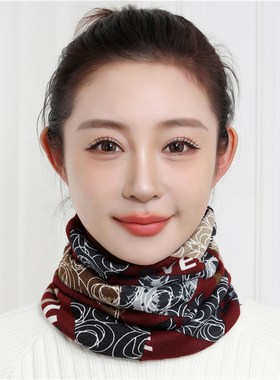 扭扭帽围脖头套两用女秋冬围脖围巾帽子护脖套百搭多功能头套面罩