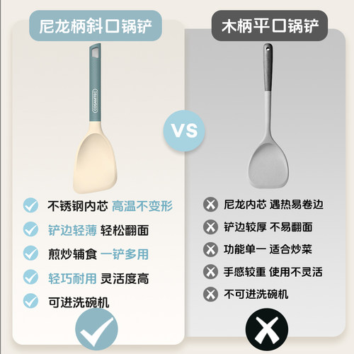 日式硅胶小锅铲家用厨房耐高温炒菜铲子食品级不粘锅专用硅胶铲子 - 图0