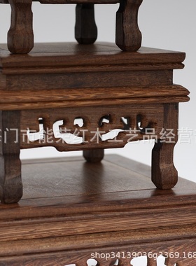 鸡翅木摆件底座家居雕刻 木质工艺品 实木托架长方形花盆佛像底座