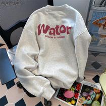 Heavy Pound Pure Cotton American Retro Autumn Winter New small crowddesign Sensation Clothing male and female co-lovers add suede plus