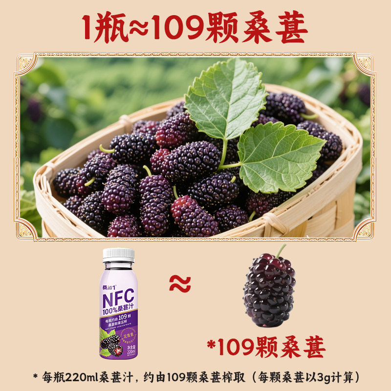 桑加1NFC100%桑葚汁不加水纯果蔬汁桑椹汁饮品整箱批饮料200ml,淘宝优惠券,粉丝福利购,淘宝优惠卷