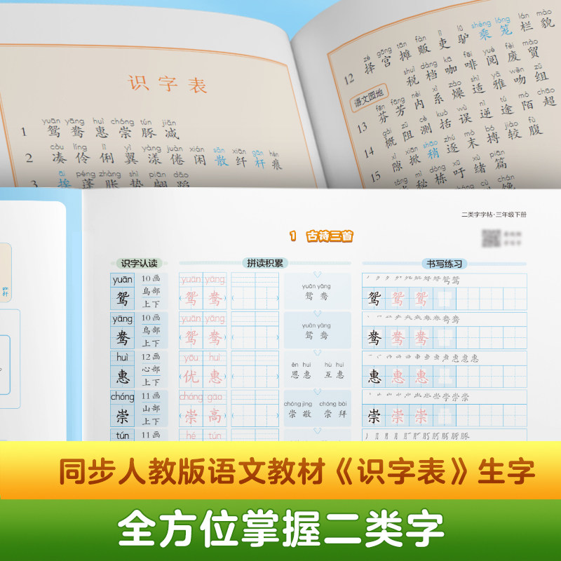 2026春华夏万卷二类字帖一二三四五六年级下册上册人教版课本同步生字笔画笔顺每日一练识字表楷书描红写字本小学生语文专项练字帖
