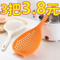 Fishing dumplings Fishing Noodles High Temperature Resistant Kitchen Filter Leaking Spoon Kitchen Leaking Spoon God thickening Large Number Long handle Large leakage spoon