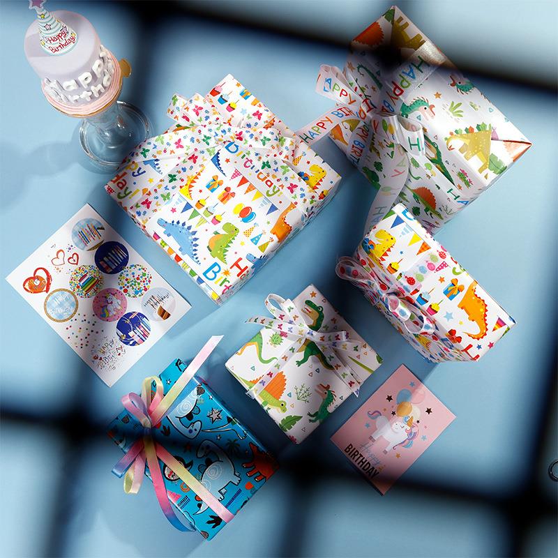 Pink Butterfly Gift Wrapping Paper Girls Birthday Party Deco - 图1