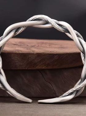 Vintage Mens Jewellery Woven Twist Texture Bracelet Bangles