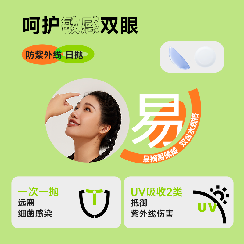 抢付尾款】欧舒天每日U新38%黄金含水近视隐形眼镜日抛30*2 - 图1