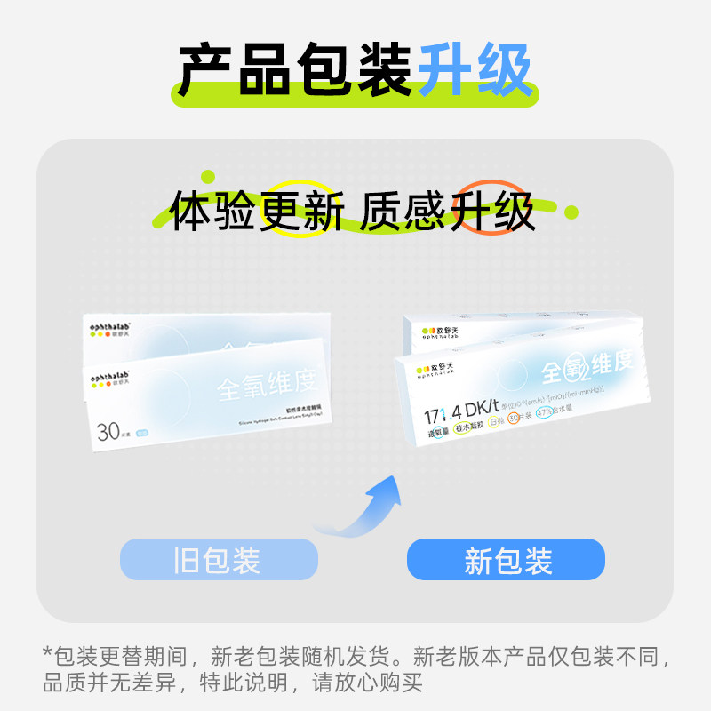 欧舒天ophthalab全氧维度硅水凝胶高透氧近视隐形眼镜日抛30片