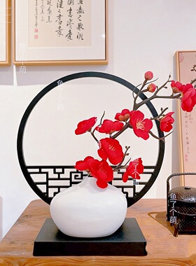 新中式腊梅仿真花束花瓶摆件高颜值客厅餐桌梅花装饰插花假花摆设