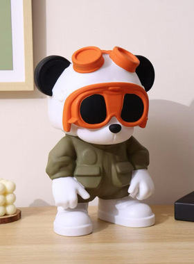 超大号解压暴力熊探险家轻奢创意乔迁新居装饰品酒柜玄关潮玩摆件