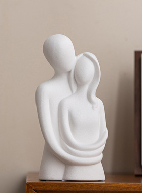 创意拥抱情侣陶瓷摆件装饰品礼物
