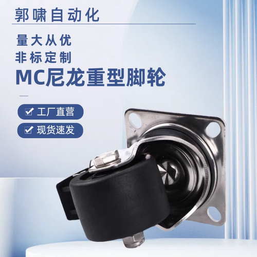 尼龙脚轮 低重心脚轮 重载型CGL06-D80/D100-NS 平底活动型脚轮 - 图2