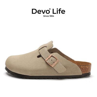 Devo Life【防泼水】软木鞋包头情侣夏季时尚外穿勃肯拖鞋 3624