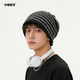 Cold Hat Planet Autumn and Winter Black and White Striped Pile Hats for Men and Women
