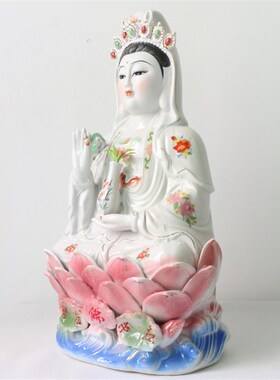 极速观音菩萨坐莲观世音菩萨佛像家居风.水摆件佛像