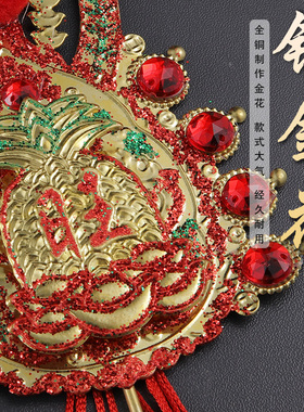 新品潮汕铜金花金花插香炉地主锦花塑料饰花N供佛用品香薰炉饰品