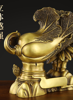 新品黄铜白菜摆i件客厅家居装饰黄铜百财财富高升办公室桌店铺开