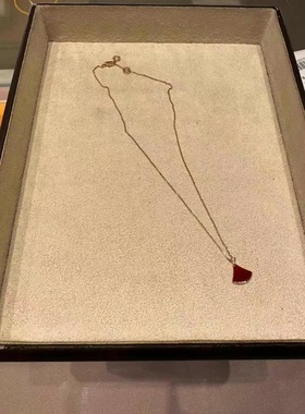 Bvlgari红玉髓单钻扇子项链