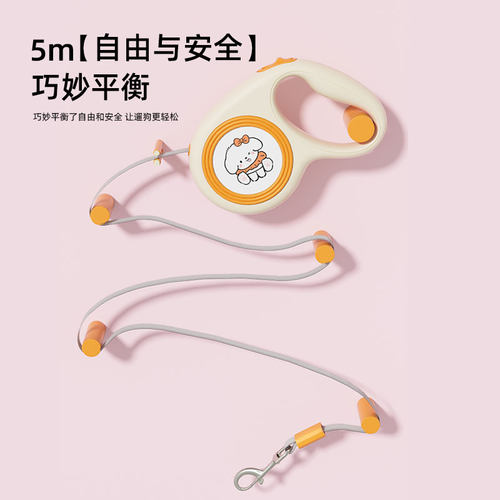 狗狗牵引绳小型犬自动伸缩遛狗比熊泰迪柯基狗链子小狗防爆冲狗绳 - 图1