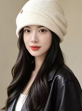 秋冬保暖护耳显脸小堆堆帽女款帽
