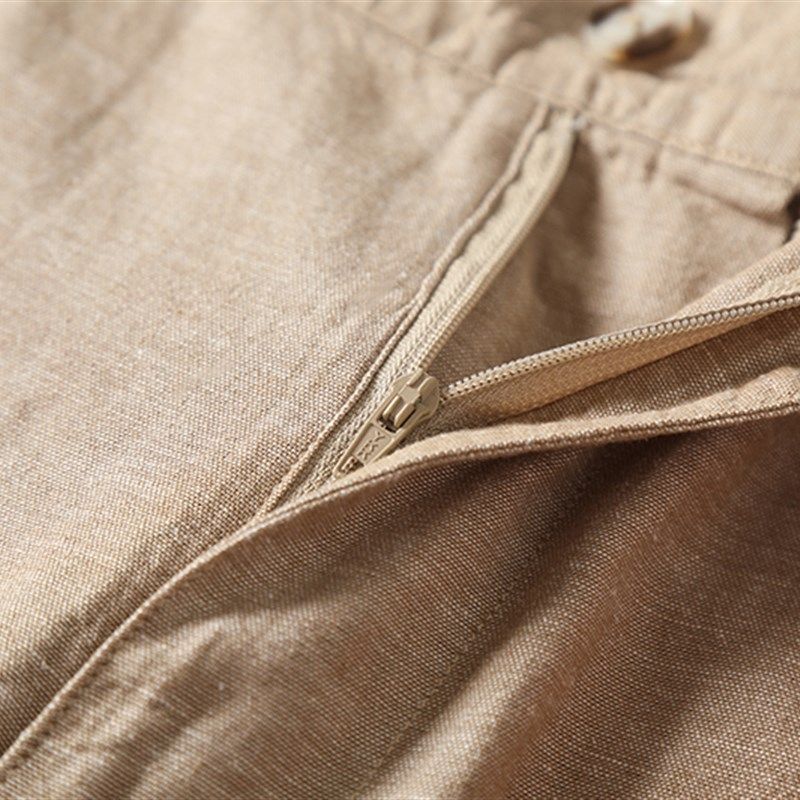 高品质日单 轻薄透气 柔软细腻 夏季男士时尚纯色麻裤直筒休闲裤,淘宝优惠券,粉丝福利购,淘宝优惠卷