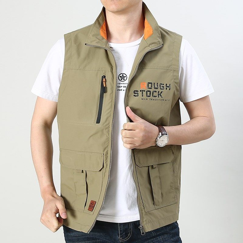 春季男士多袋马甲薄中老年休闲马夹外套男装钓鱼摄影速干背心坎肩,淘宝优惠券,粉丝福利购,淘宝优惠卷