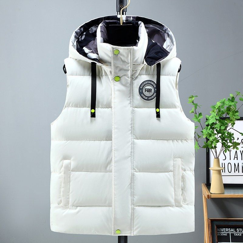 棉马甲休闲可拆卸帽加厚保暖男装背心坎肩加大码秋冬潮流男士马夹,淘宝优惠券,粉丝福利购,淘宝优惠卷
