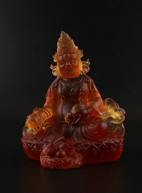 速发琉璃五方财神 传藏五姓黄财神琉璃水供红黑财神古法琉璃摆件