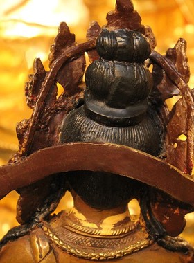 速发铜制件财she尼泊尔手工家金鎏用工艺桌面摆黄 1尺