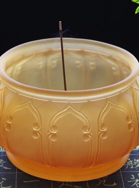 速发古法琉璃吉祥莲花家用摆香烧香盘香线放炉熏香檀香薰炉