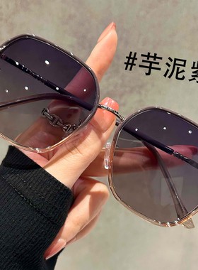 奶茶色多边形太阳镜眼镜2025新款