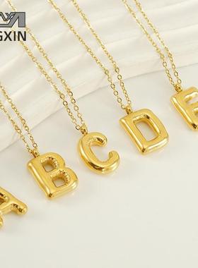 Stainless steel hip-hop letter pendant 不锈钢字母吊坠锁骨炼0