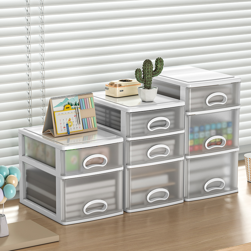 化妆品收纳盒防尘桌面抽屉式洗漱台加高储物柜梳妆台护肤品置物架 - 图3