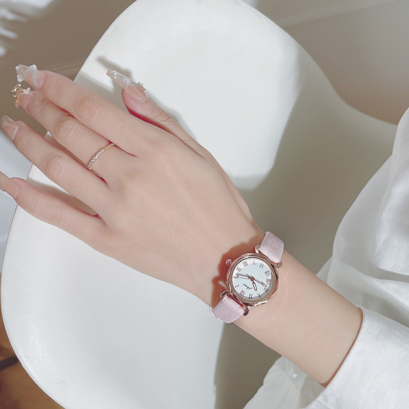 新款韩版简约考试学生手表女罗马表盘时尚潮流气质女士腕表石英表 - 图1