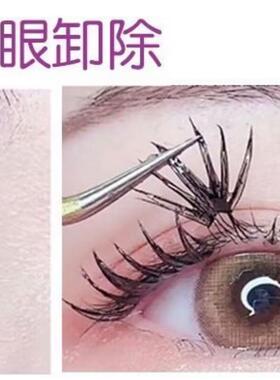 笑叶半睁眼睛嫁接胶水、卸除啫喱