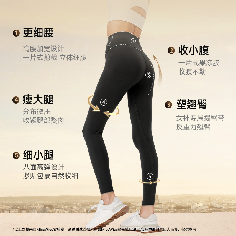 MissWiss鲨鱼裤冬季加绒女外穿2024新款收腹加厚保暖瑜伽裤打底裤