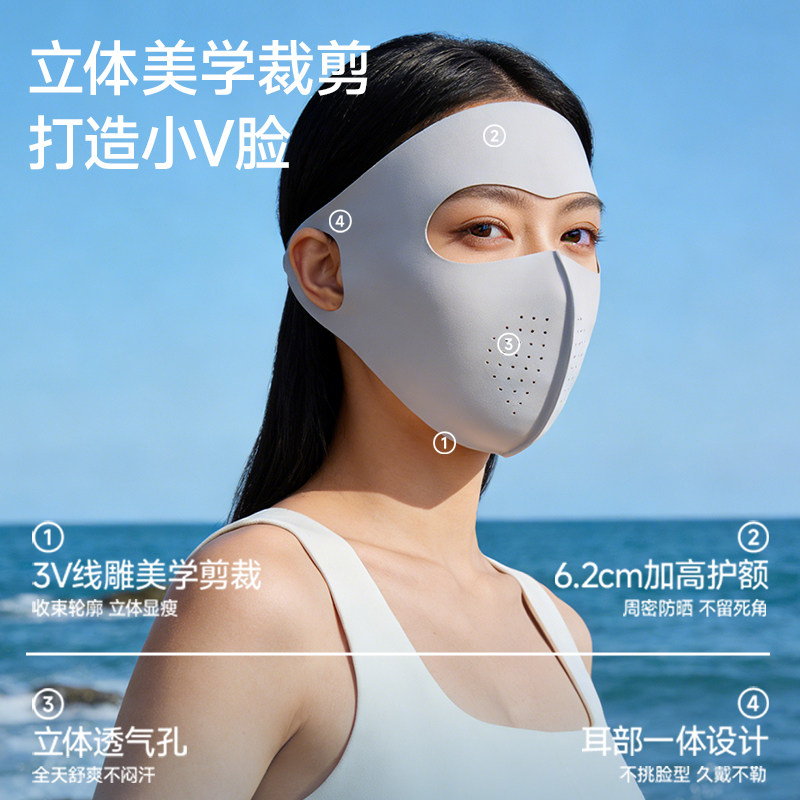 MissWiss全脸防晒面罩女防紫外线遮阳透气口罩夏季骑行防晒脸基尼