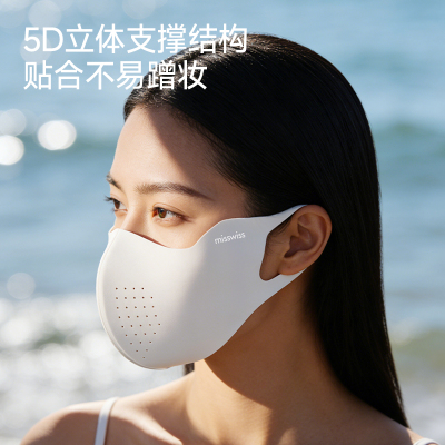 MissWiss防晒口罩女春季新款防风防紫外线轻薄透气骑行防晒面罩