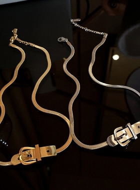 简约皮带扣短款项链女小众设计