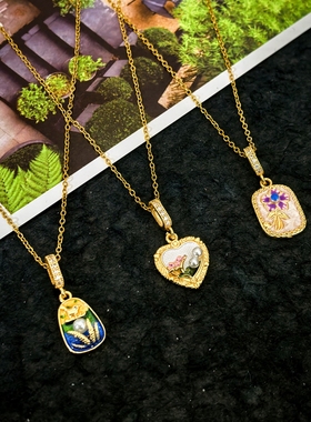 油画风高级感项链锁骨链