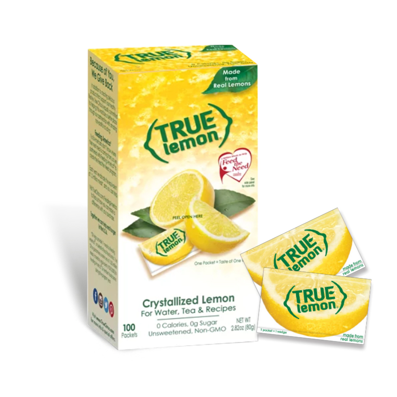 美国True Citrus 0卡柠檬甜橙粉固体饮料冲剂速溶冲饮果汁粉100包 - 图0